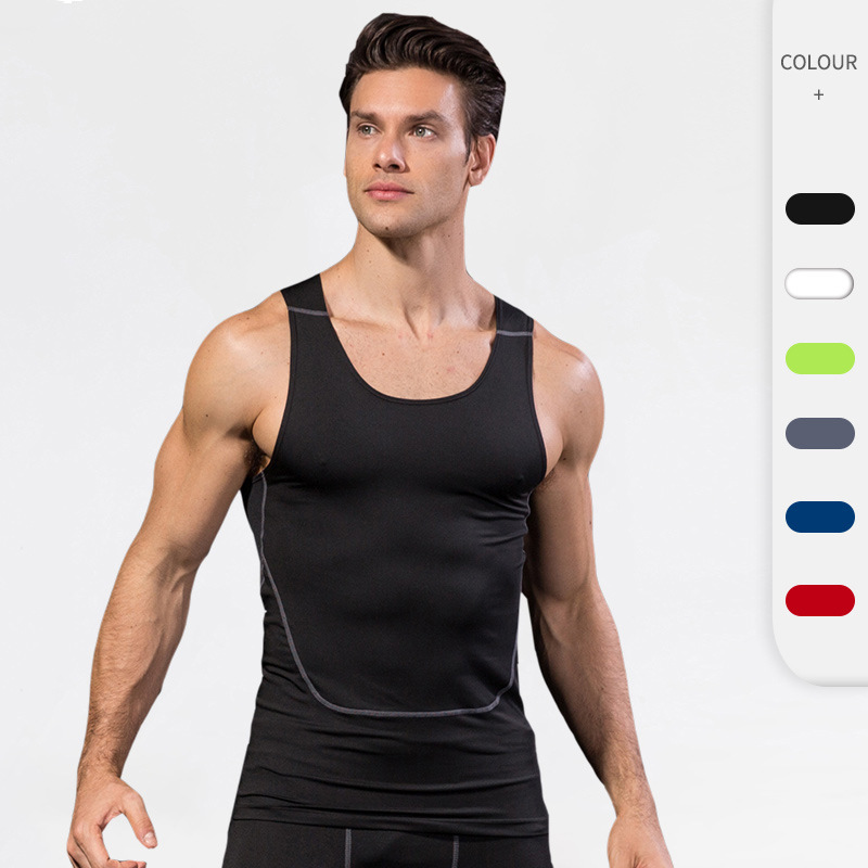 Tight training PRO Men's sports fitness basketball running vest elastic wicking quick-drying vest clothes 1006