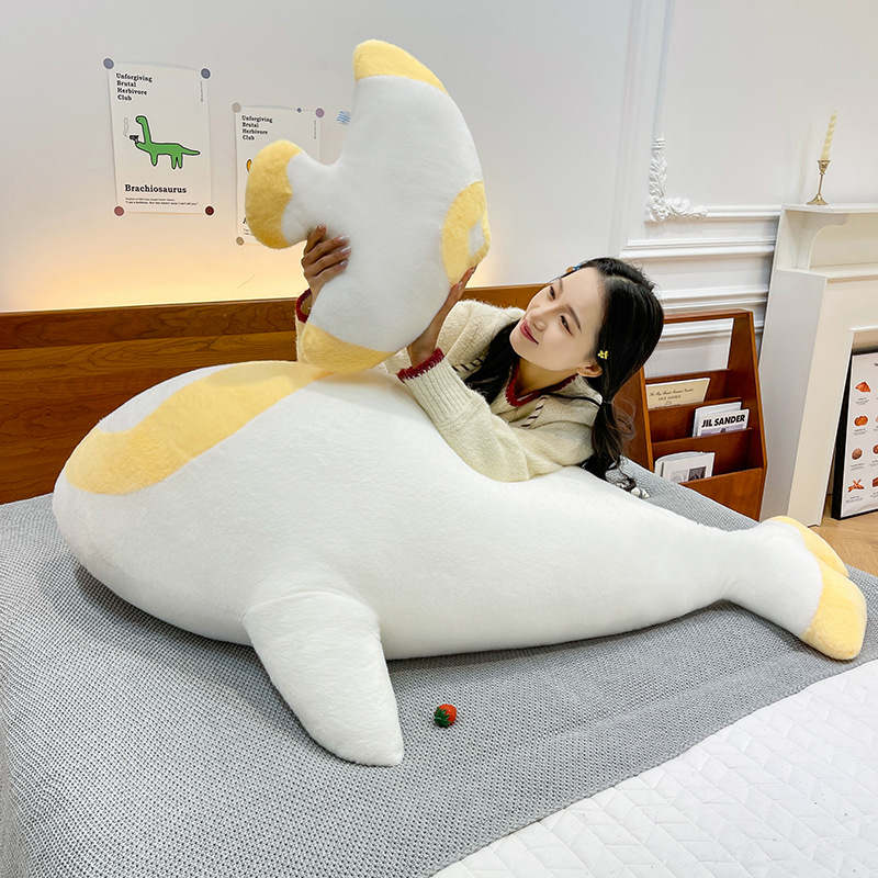 New Cute Light Encounter Merchandise Sea Cow Plush Toy, Fat Ray Dolphin Doll, Pillow, Gift, and Decoration