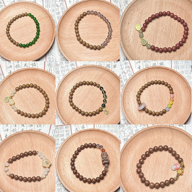 Hot Sale Natural Fragrant Material Ancient Method Fragrant Beads Medicine Fragrance Four-time Clear Flavor Green Ghost Wen Play Bracelet Handheld Chain