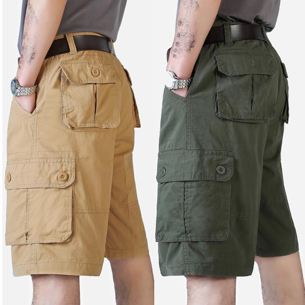 Export Overseas Multi-Pocket Five-Point Pants Loose Shorts Cargo Pants Mid-Length Pants Plus-Size Men's Trendy Cargo Style