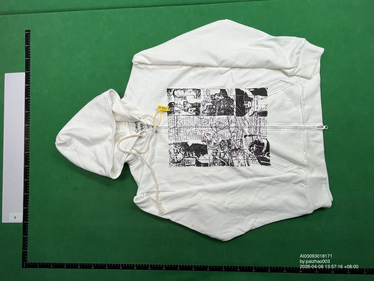 [No Holidays during the New Year] Hysteric Glamour Hysterical Comic Portrait Zip-Up Hoodie QC