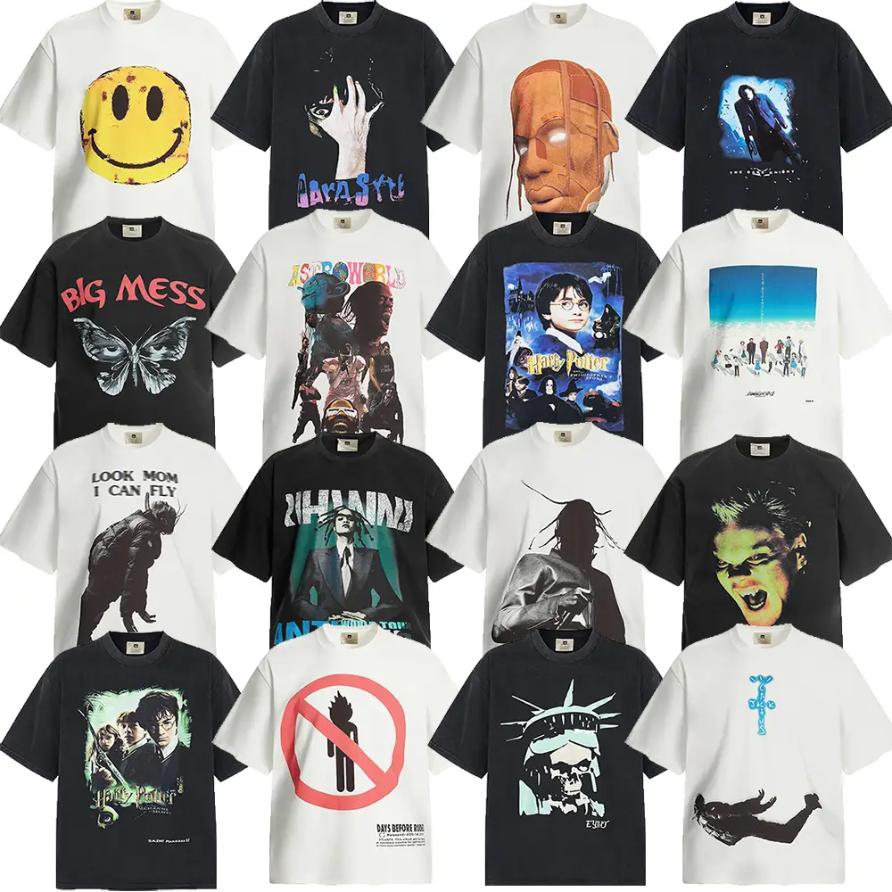 Saint Michael vintage fashion heavyweight washed retro loose cotton couple short sleeved T-shirt for men and women