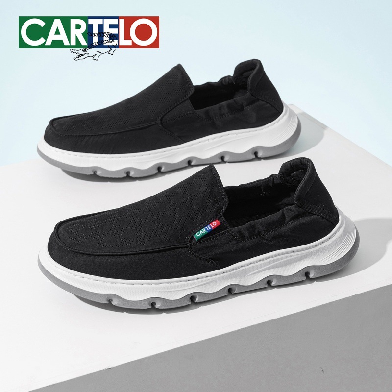 Cardile Crocodile Men's Shoes Summer New Lightweight Breathable Old Beijing Cloth Shoes Slip-on Casual Canvas Shoes Comfortable