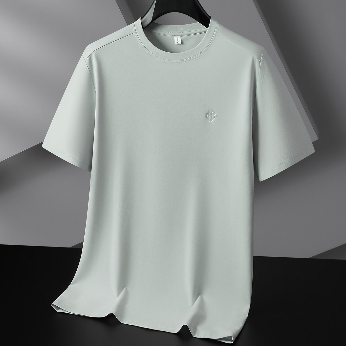 Plus-Size Men's 2026 Round-Neck Short-Sleeve T-Shirt, Extra-Large Lyocell Cotton Base Shirt, Summer Fashion Half-Sleeve
