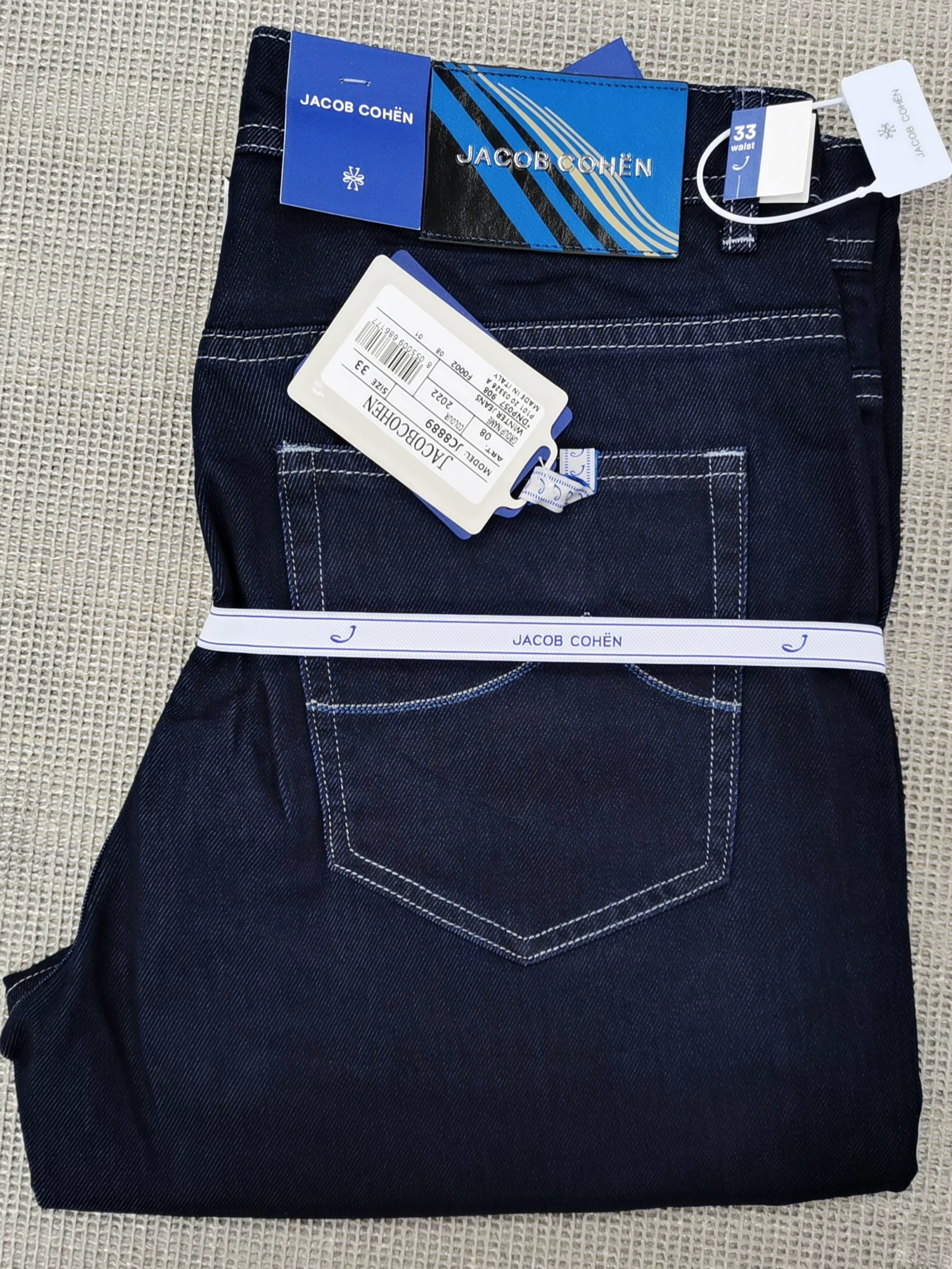 Jacob Cohen Jeans 2026 Spring/Summer Thin New Fashion Straight Embroidered Comfortable Men's Luxury Trendy Pants