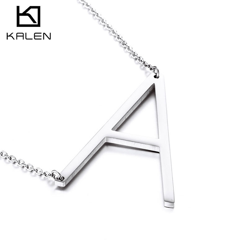 Aliexpress Supply European and American 26 Letter Pendant Necklace Fashionable and Simple Women's Short Clavicle Chain Titanium Steel Necklace Jewelry