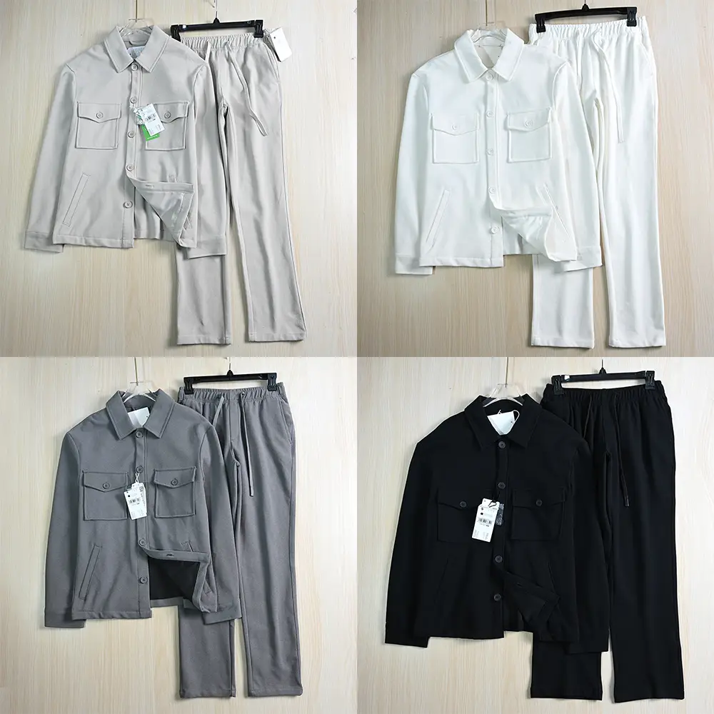 Men's 253/31 Spring Casual Lapel Buttoned Jacket Slim Fit Elastic Long Pants Set