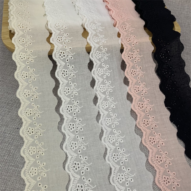 Wenkun factory wholesale perforated hollow cotton embroidered children's clothing women's clothing hanfu dress lace accessories 5cm wide