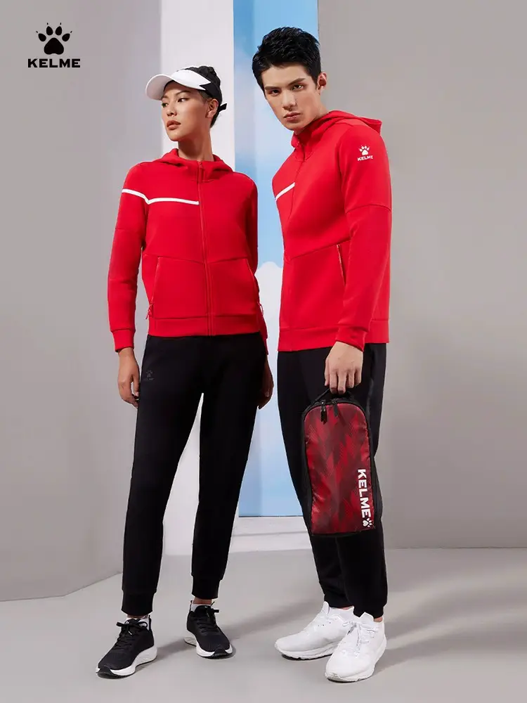 Kelme Sports Suit for Men and Women Couple Sweatshirt Fall and winter Casual Sports pants Hooded Outwear