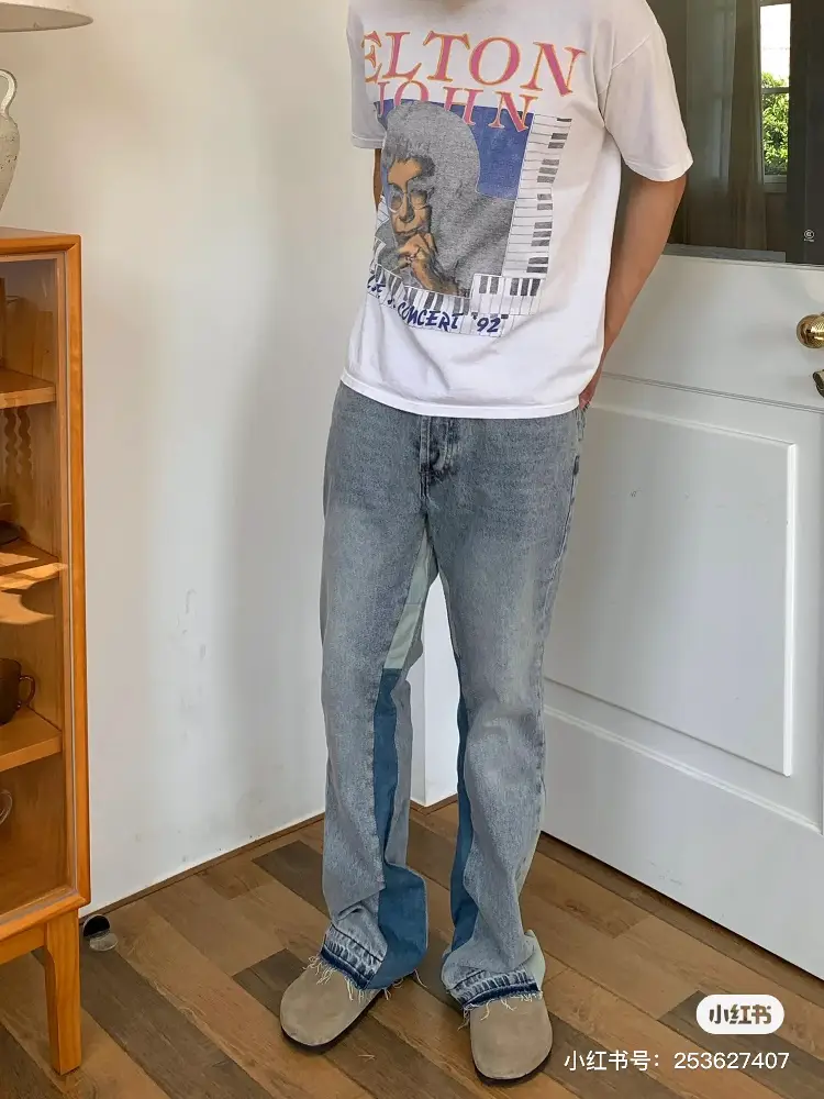 Gallery Dept First Generation Vintage Patchwork Loose Washed Flares Denim Loose Niche style Jeans Trendy