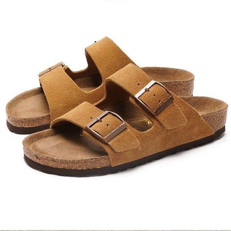 Foreign Trade 2024 Autumn and Summer New Ladies Retro Boken Cork Slippers Trendy Women's Sandals and Slippers Couple's Beach Shoes