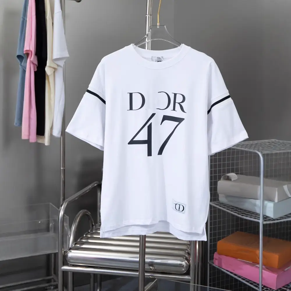 Cross-border correct version of the original standard spring new DO home hem square small label straight tube loose short sleeve T-shirt for men and women