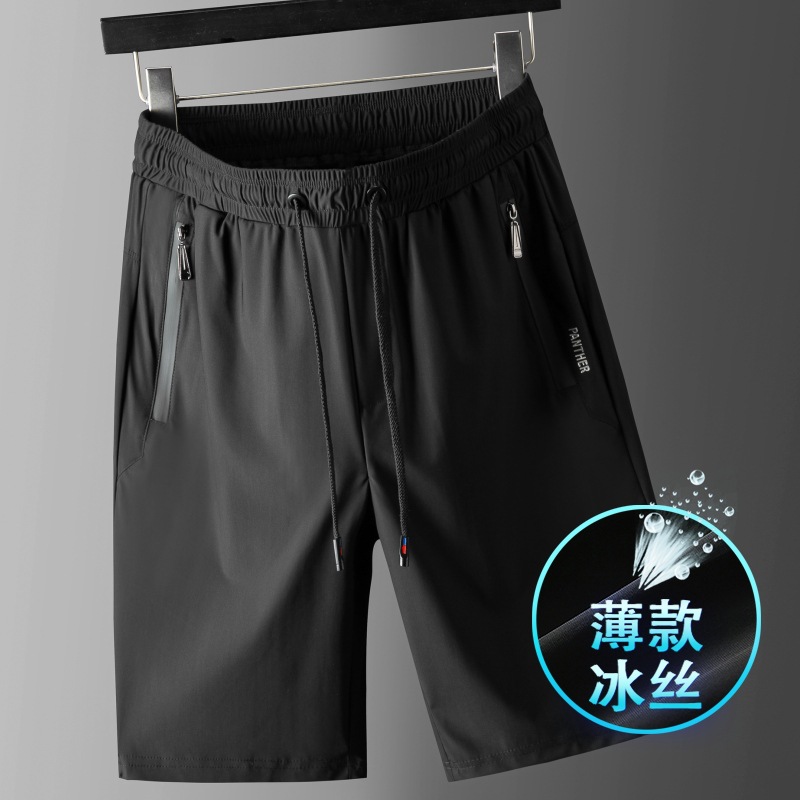 Summer Thin Ice Silk Sports Shorts Men's Outer Wear Loose Breathable Pants Men's Running Quick-drying Beach Pants 62