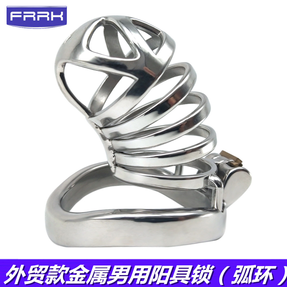 FRRK male chastity lock metal anti-derailment penis lock adult products penis lock alternative toy manufacturers wholesale