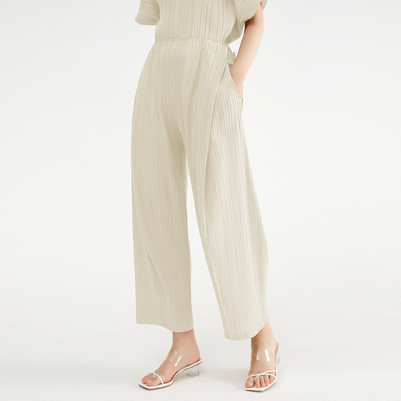 Customized Pants for Women 2023 Spring and Summer New Style Mid-Waist Draped Straight Casual Slim Foldableing Pants Women's Pants