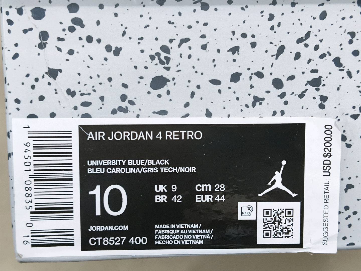 Jordan Air Jordan 4 Retro University Blue Black QC