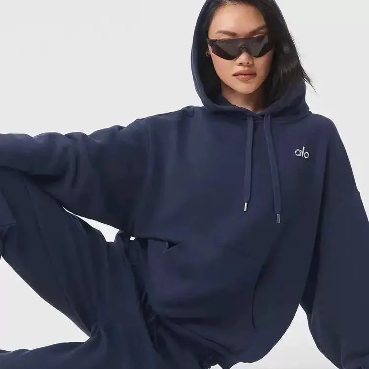 Alo-Inspired Yoga Hoodie | Women's Long Sleeve Running Fitness Loose Casual Pullover Top & Yoga Sweatshirt