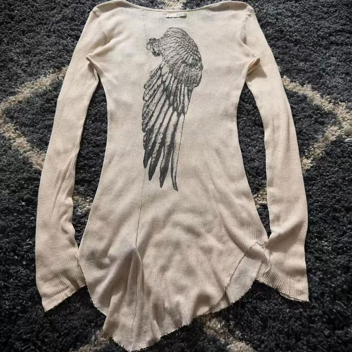 Exclusive Rampage! Independent ifsixwasnine retro visual style with wings and long sleeved t-shirt inside