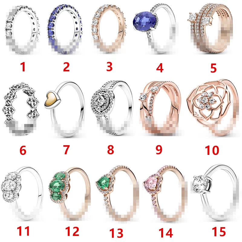 Pure Silver S925 Beauty and Beast Rose Sapphire Emerald Love Couple Pan Family Ring