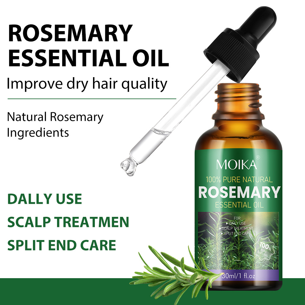 Cross-Border Full English Rosemary Hair Care Essential Oil Body Hair Care Essence Oil Castor Oil Foreign Trade Export Wholesale
