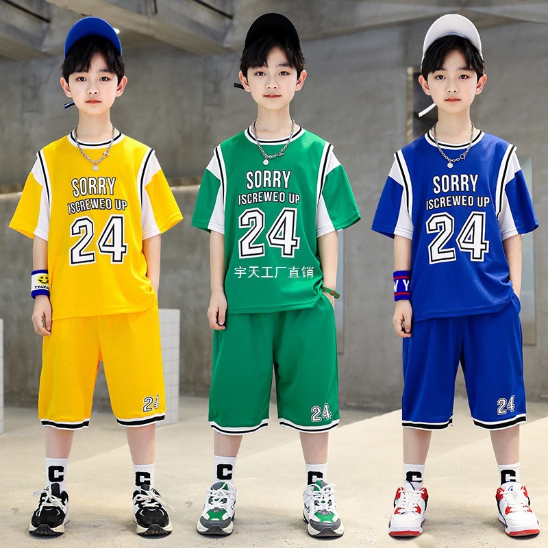Children's Clothing Boys' Quick-Drying Basketball Uniform Set for Older Children and Elementary School Students, Kobe No. 24 Sports Set Yutian