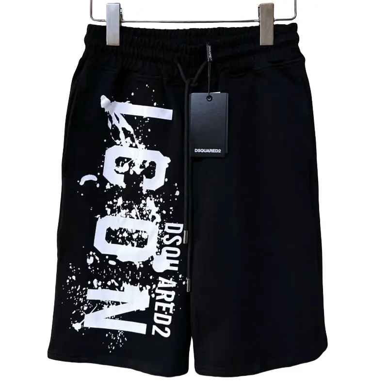 Summer New arrival Trendy D2 shorts Men Dsq2 letter Splash Icon Print Fashion Casual Pure Cotton Trousers
