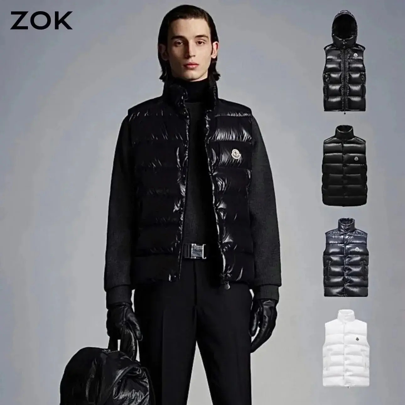 # ZOK Independent Mongolian K Classic Lacquer Down Vest Hat/No Hat [Spot] Down Vest Ceiling