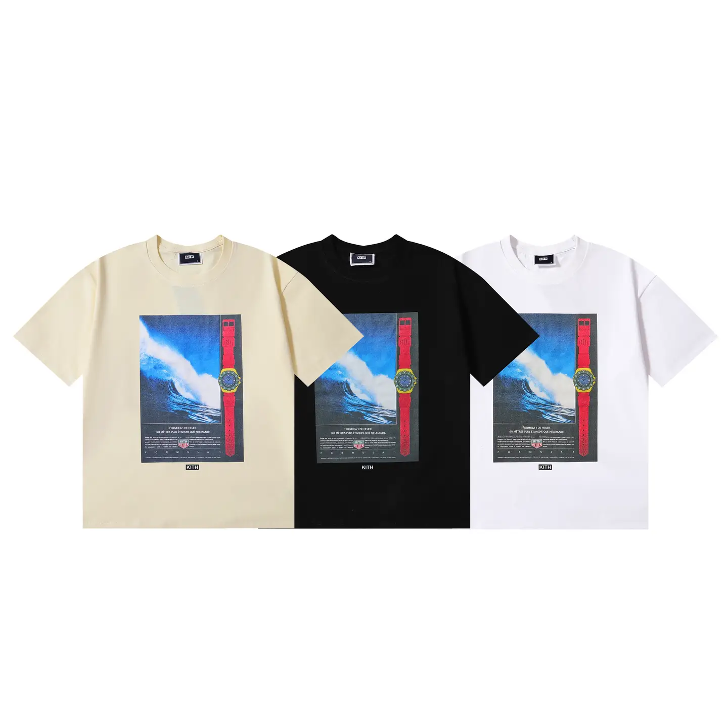 KITH Watch Wave Printing Casual Short-sleeved 24SS Men's and Women's Loose Short-sleeved T-shirt Men's and Women's American Fashion Brand
