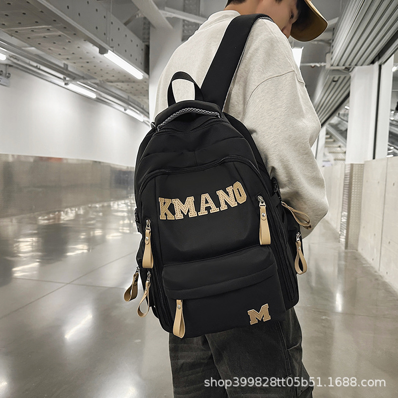 New School Season Letter Backpack, Travel and Commuting, High-Looking Casual Backpack, College Style School Bag for Male and Female Students