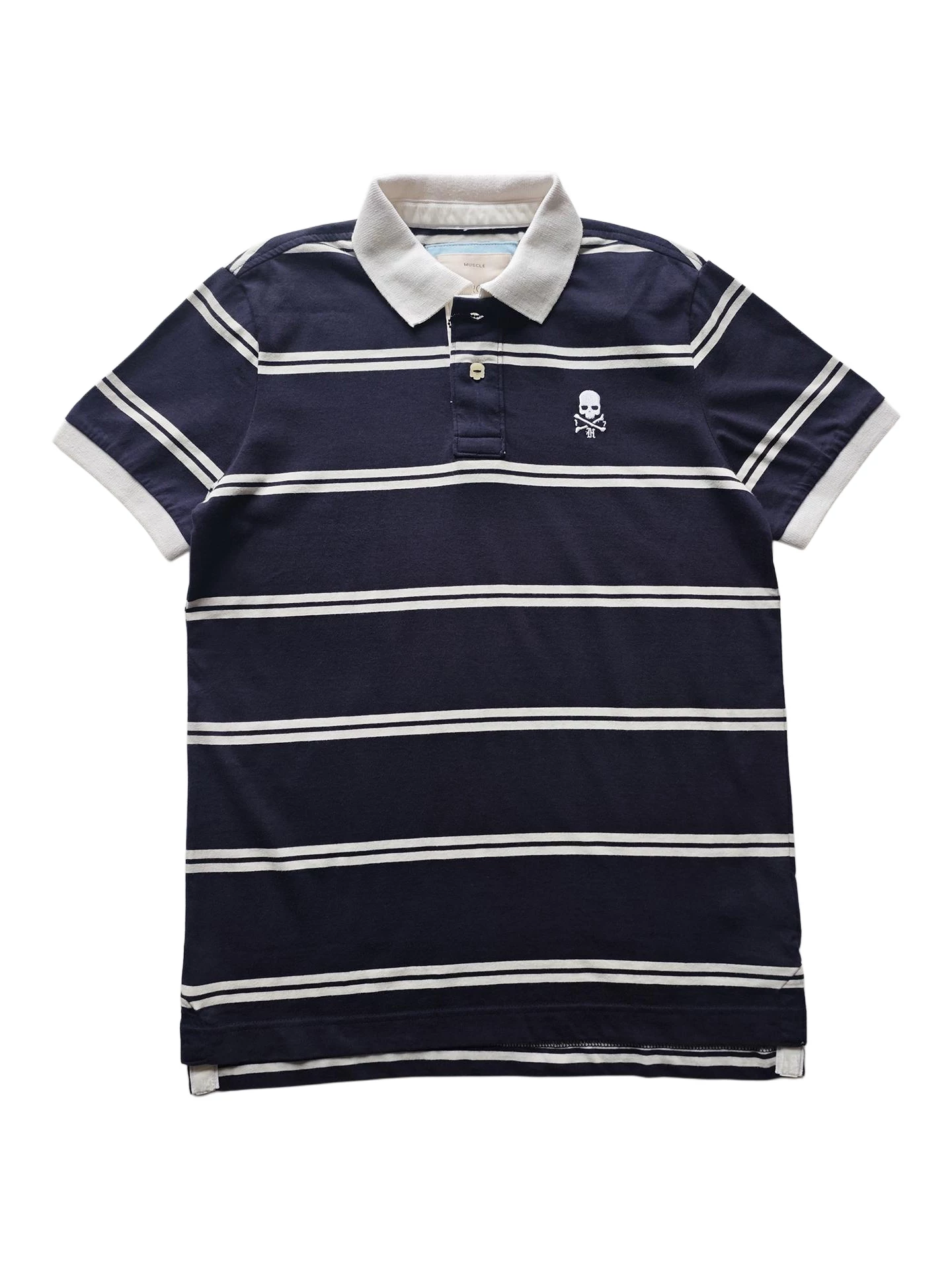 Hydrogen Summer Men's Lapel Striped Polo Shirt Men's Short-Sleeved Sailor Shirt Summer Casual Top Pure Cotton