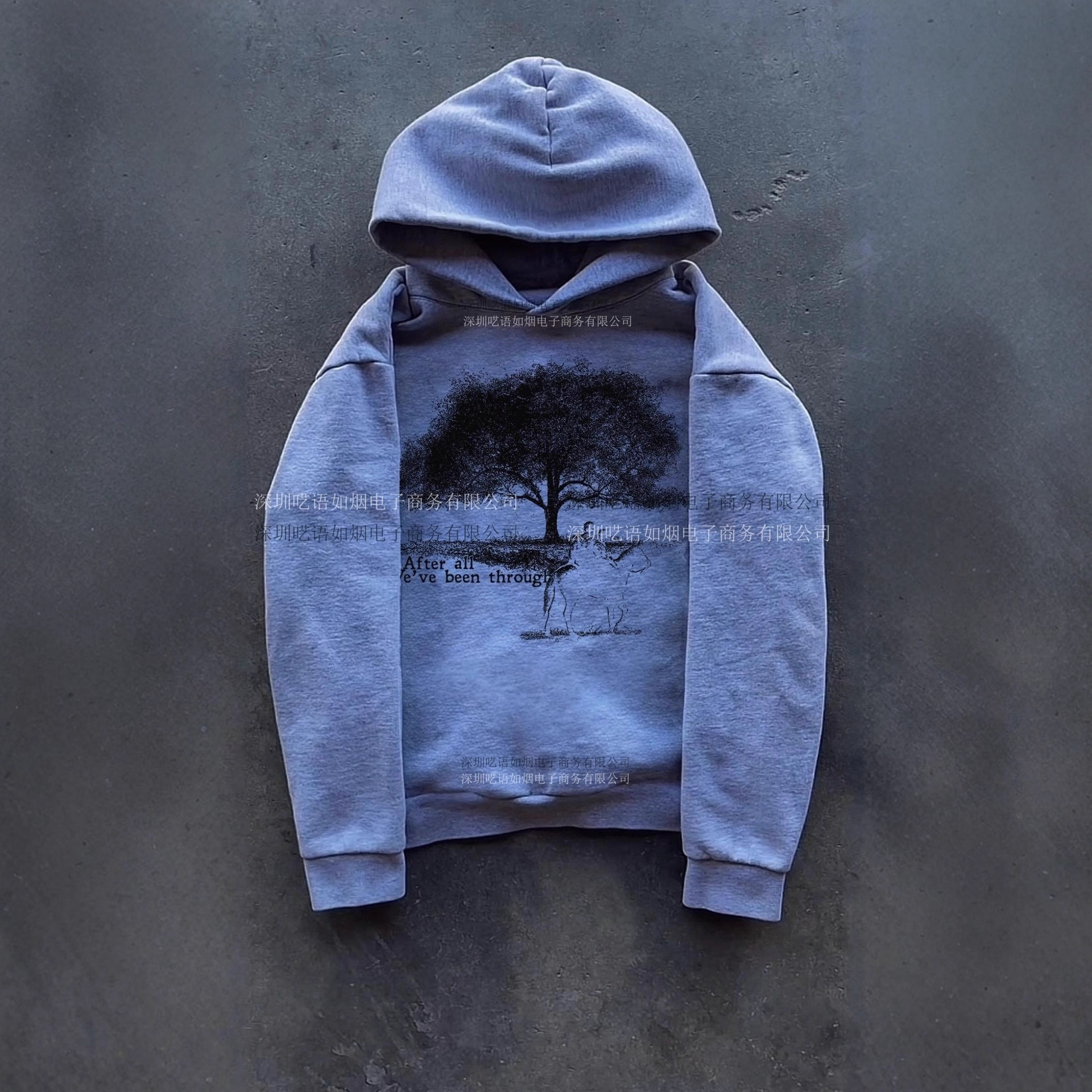 European and American Cross-Border Printed Pocketless Sweatshirt Long-Sleeved Pullover Hoodie Retro Jacket Street Wear Y2K Wholesale