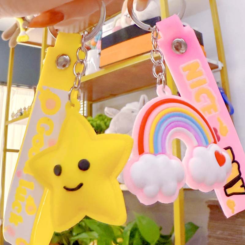 Cartoon Starry Sky Series Star Moon Princess Keychain Cute Silicone Doll Pendant Bag Decoration Small Gift