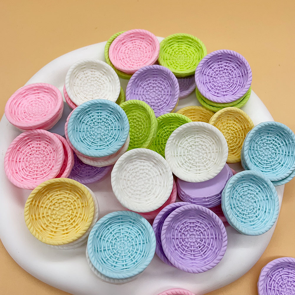 Round Basket Mixed Color Bath Basin Soap Ladder Resin Accessories Play Toys DIY Small Ornaments Decoration
