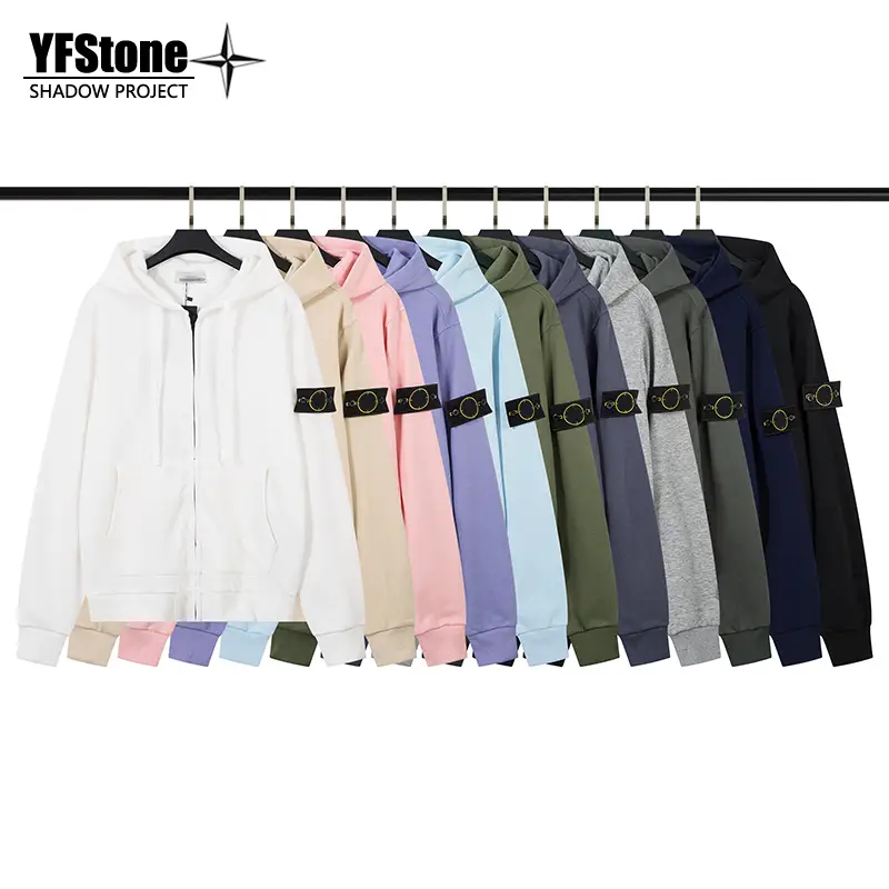 Stone Trendy Brand Stone Autumn and Winter New American-Style Badge Hoodie Casual Unisex Couple Hoodie Sweatshirt