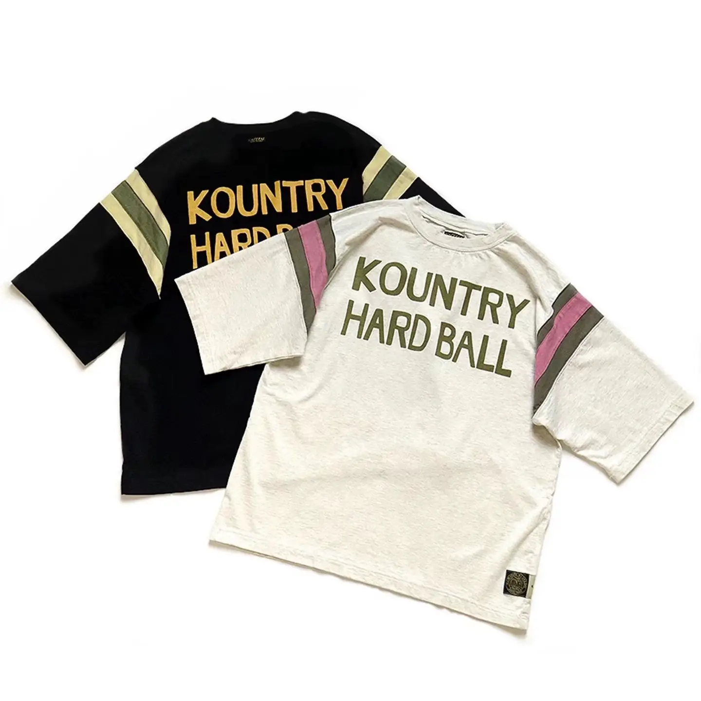24Ss Kapital Hirata Kazuhiro Two-Color pure cotton Print Patchwork Loose Japanese style Round Neck Short Sleeves T-Shirt