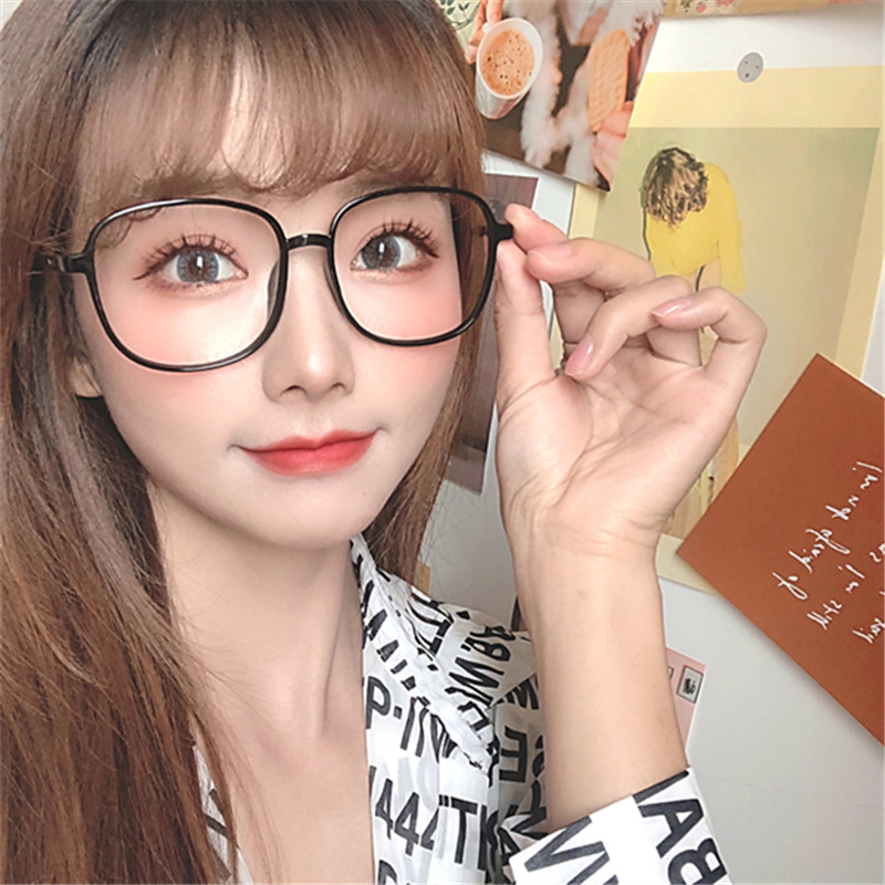 Tr30019 New Fashion Large Frame Tr Non-Prescription Glasses Wholesale Comfortable Simple Fresh Style Large Frame Blue Light Blocking Glasses