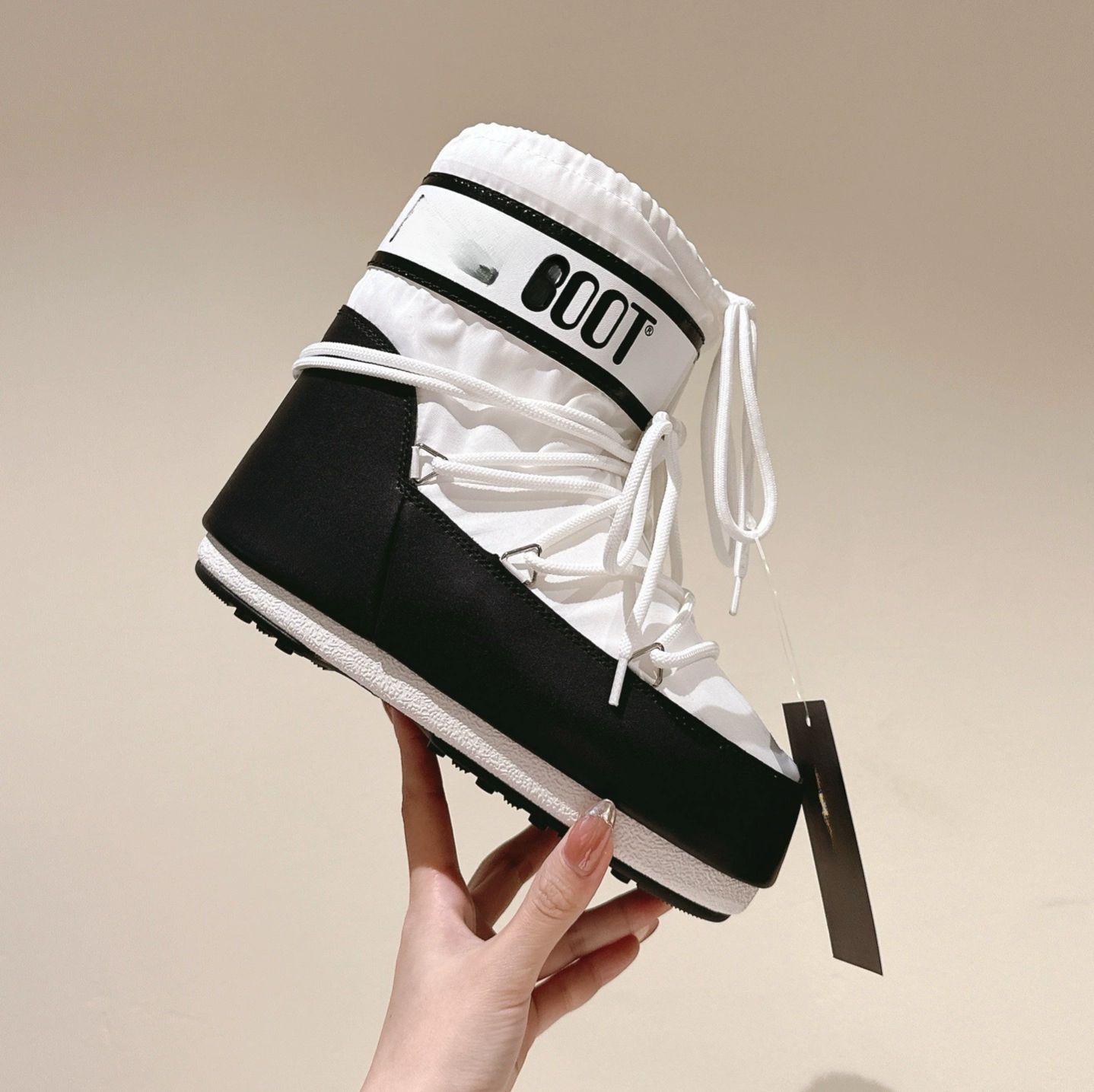 In-Stock Foreign Trade High Version Moon Fleece-Lined Warm Boot Snow Boots Winter Versatile Northeast Wool Long Ski Boots