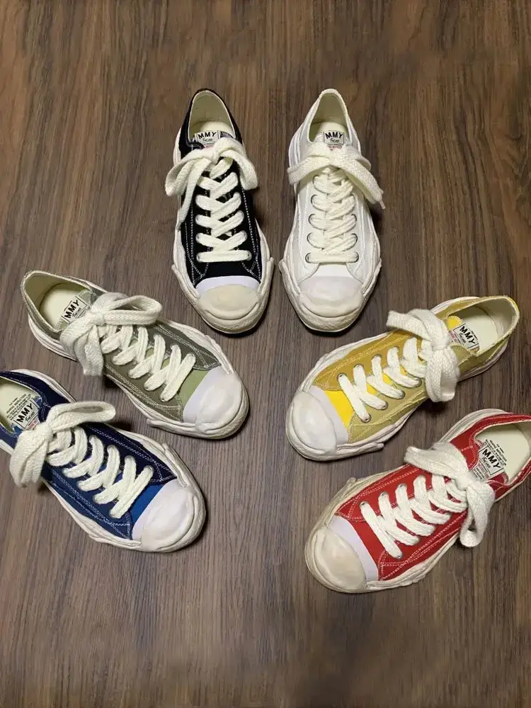 Smiling Mmy by Miura Koji Thick-Soled Height-Increasing Women's Sneakers, Shawn Yue Men's Deformed and Distressed Canvas Shoes