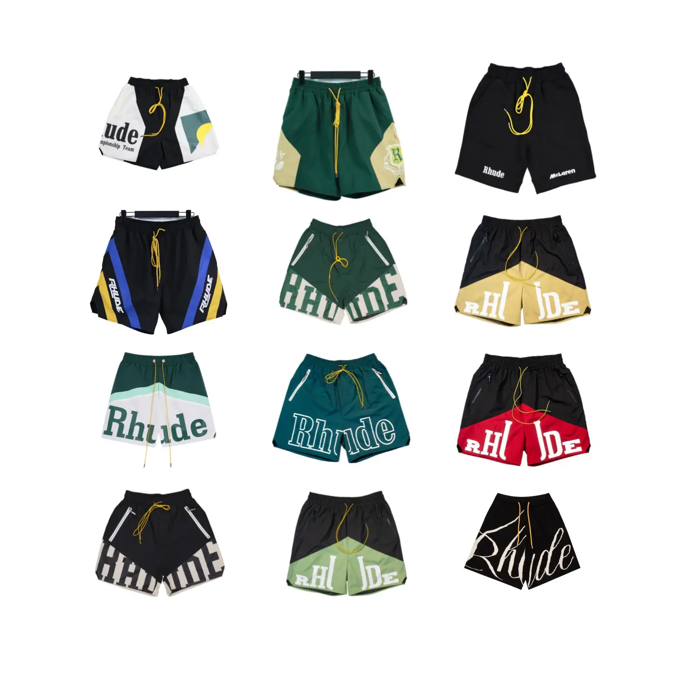 European and American Trendy Brand Reflective Casual Loose Shorts Men's Ins Summer Five-Quarter Pants High Street Trendy Brand Pants