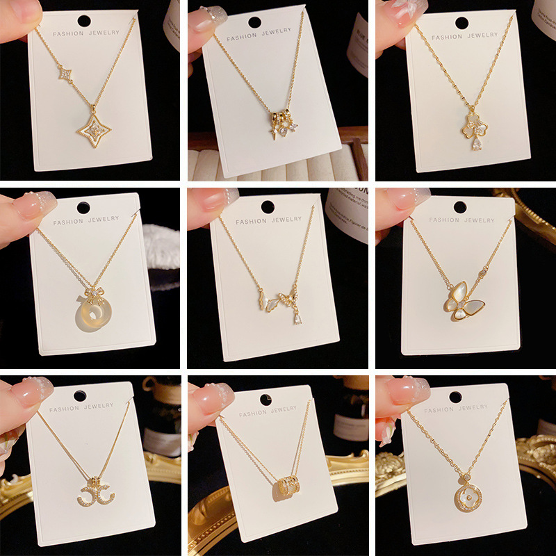 Ins style pearl necklace women's all-match niche design high-end luxury clavicle chain love pendant jewelry wholesale