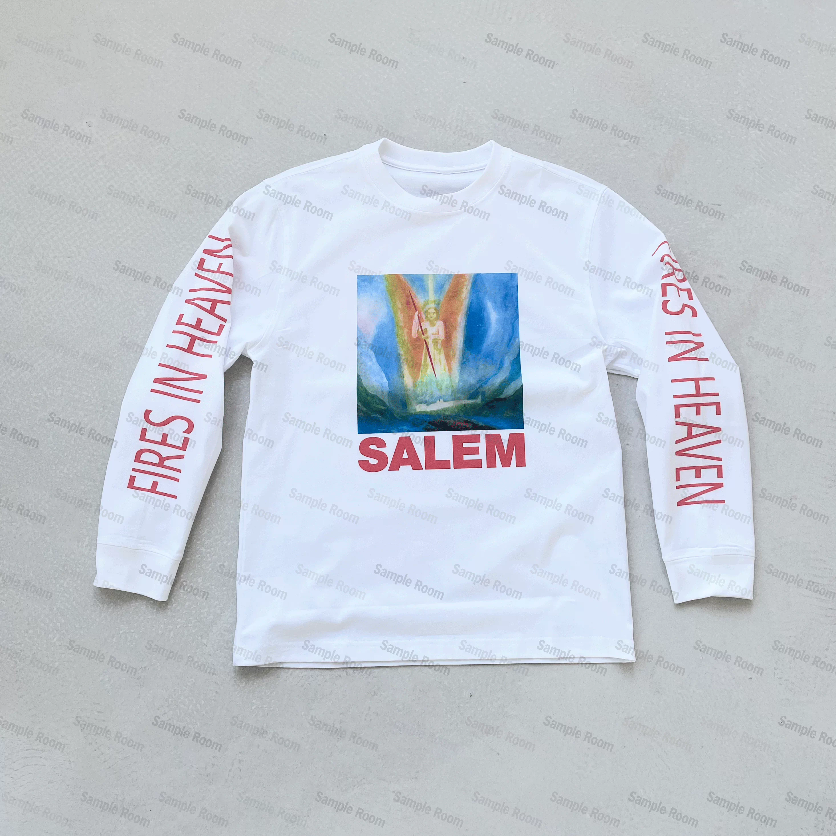 SALEM FIRES IN HEAVEN LONG SLEEVE Heavy Retro Digital Printed Long Sleeve T-shirt