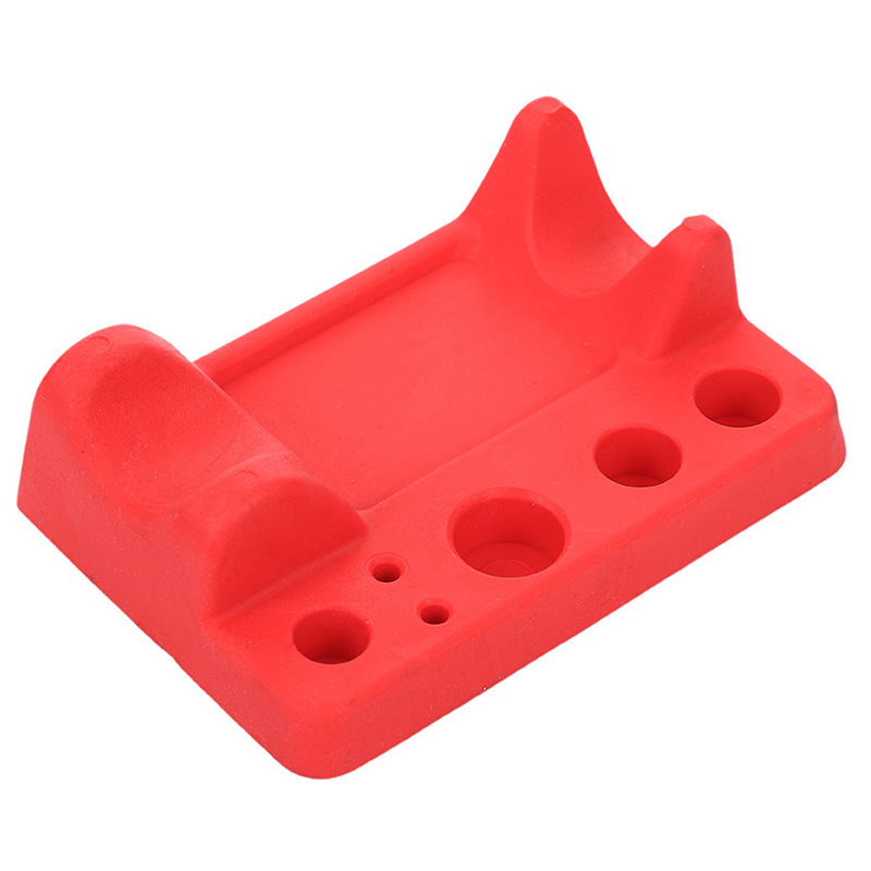 Red Square-Shaped Tattoo Ink Holder, Multifunctional Pen Holder Tool, Tattoo Equipment Stand, Silicone Cup Tray, Ink Cup