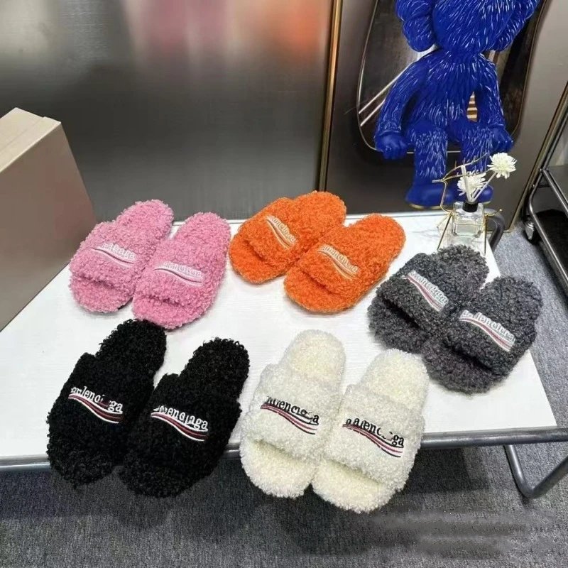 Balenciaga Fuzzy Slippers