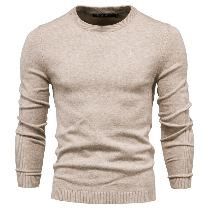 10-Color Autumn and Winter Thickened Men's Sweater, Round Neck Slim-Fit Men's Knitwear, Casual Men's Knit Top