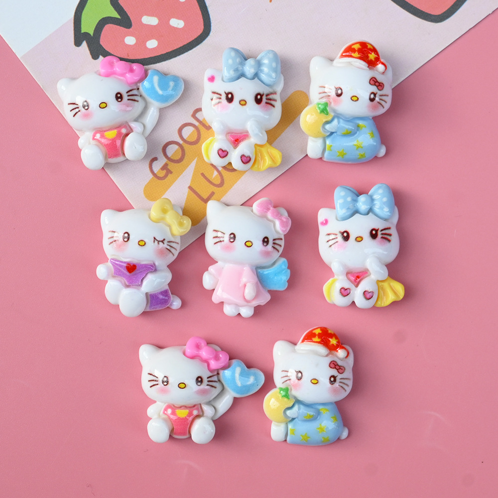 Bright face cartoon cute kt wings cat super cute resin accessories diy cream glue accessories hairpin rope material