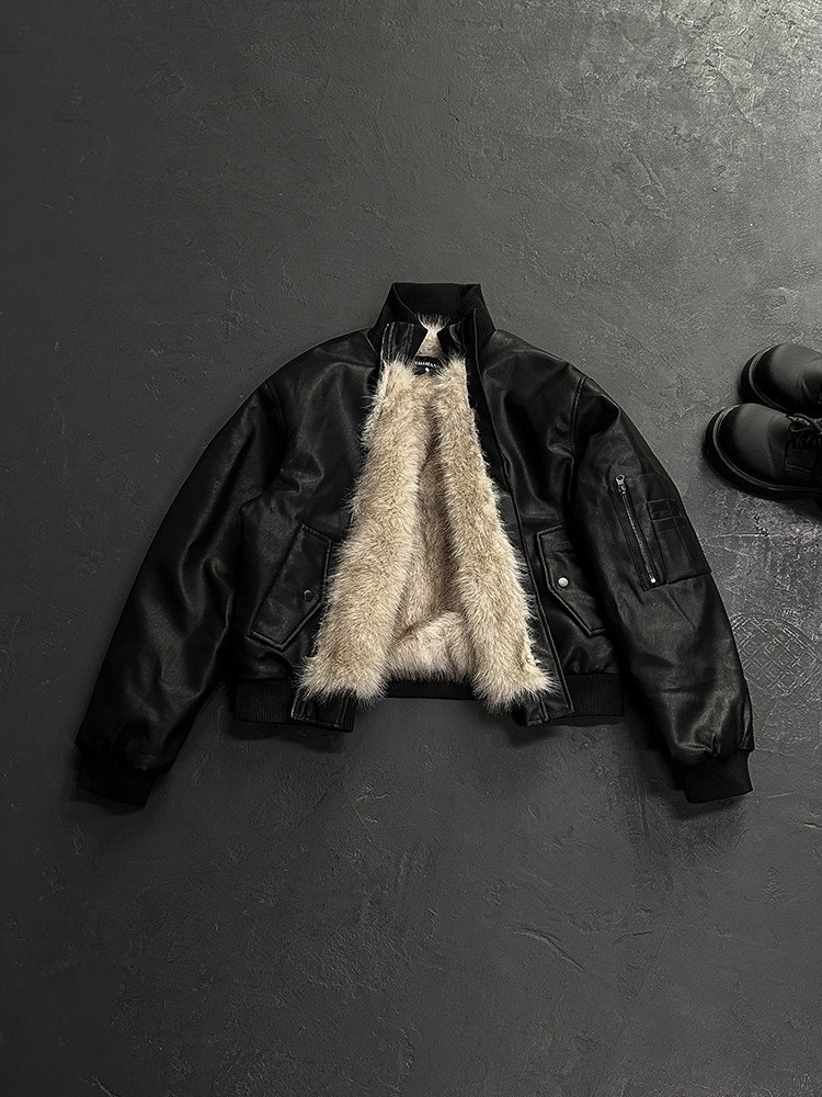 Pilot Leather Jacket, Zuishandiao Cotton-Padded Jacket for Men, New Winter American Retro Short Parka Cotton Coat