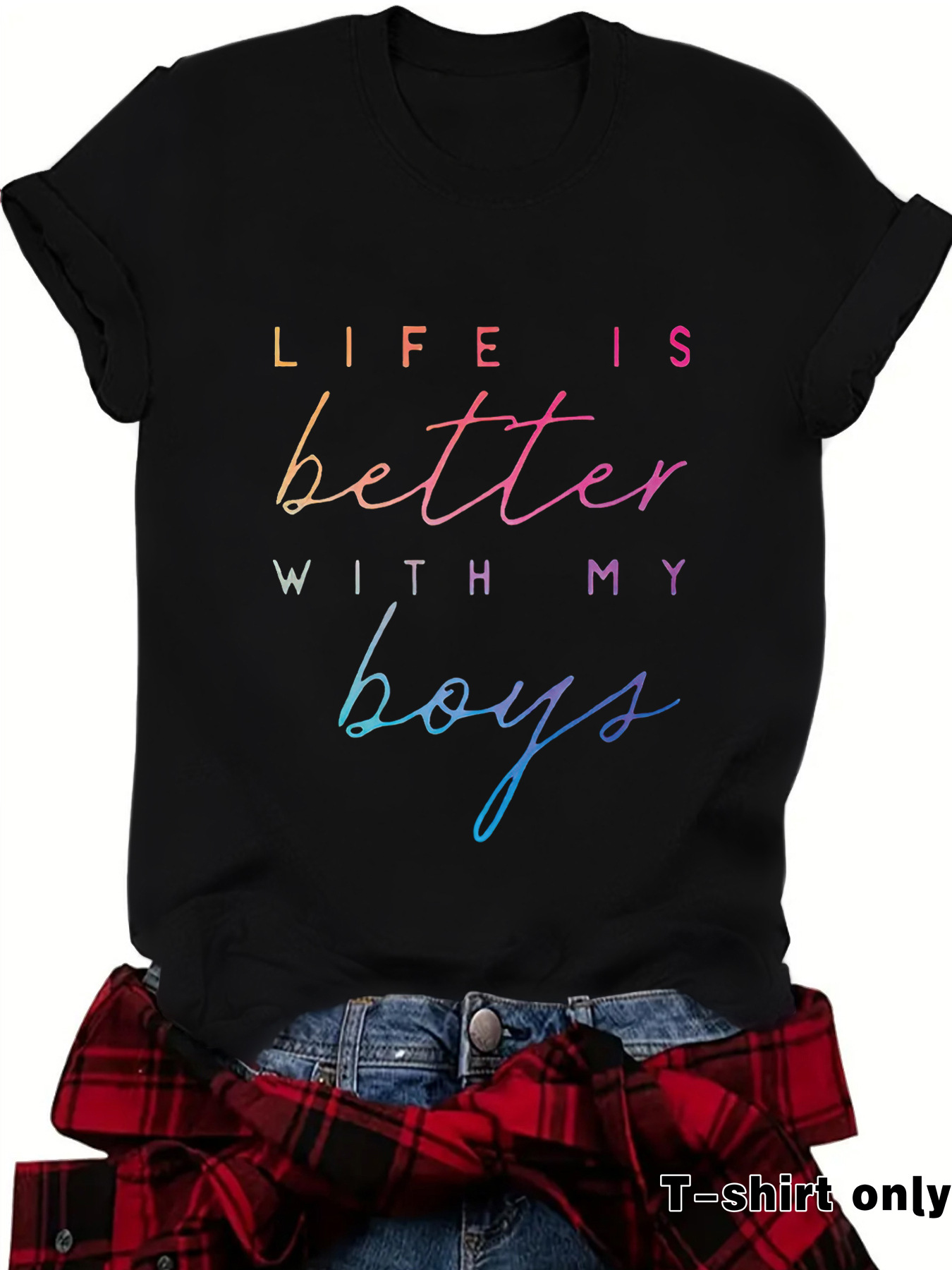 Amazon cross-border foreign trade gradient letter printing new short sleeve female fashion T-shirt female in stock wholesale