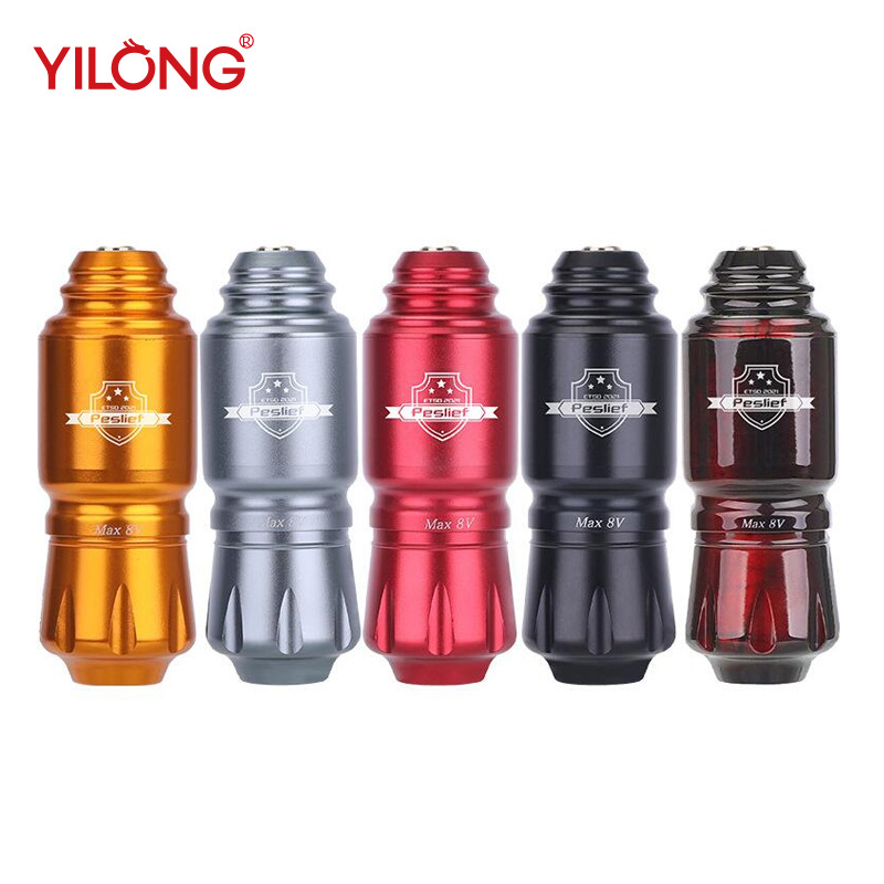 Yilong Tattoo Rocket Tattoo Machine Short Pen Rca Wireless Power Supply Motor Tattoo Machine Set with Integrated Tattoo