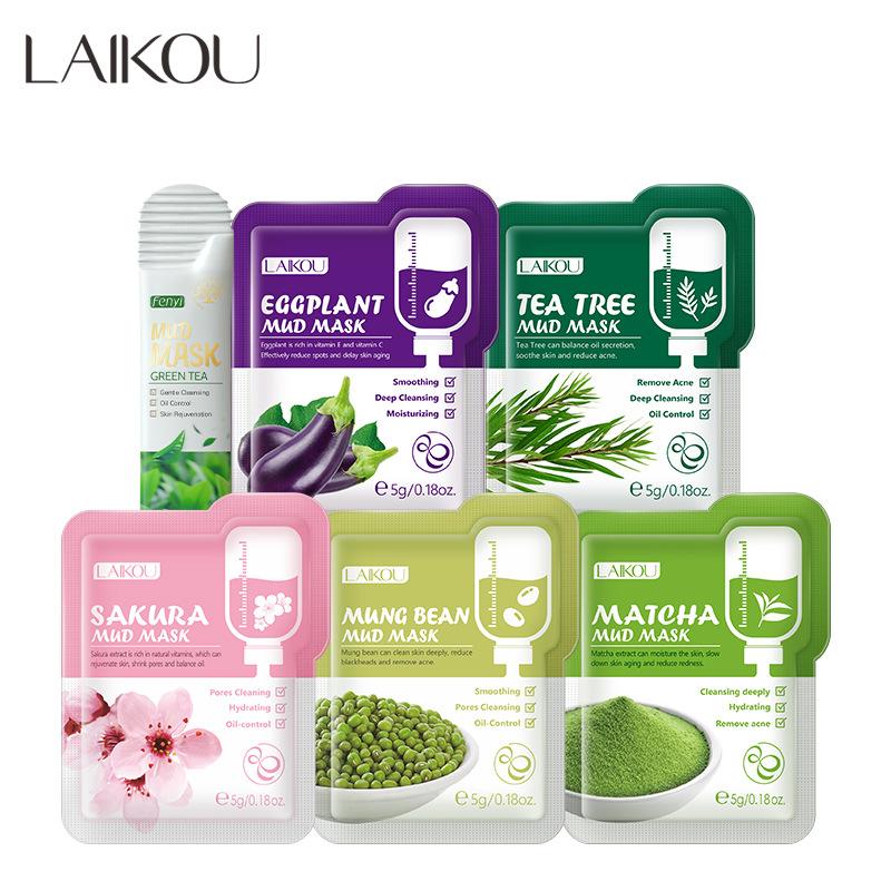Cross-Border Laiko Cleansing Mud Mask Combination Facemask Mask Sheet Cleansing Fda Skin Care Mud Mask Full English Mask