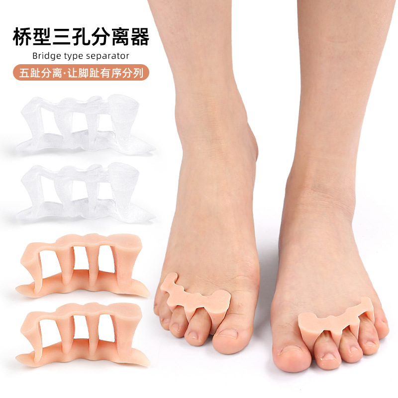 Big Thumb Valgus Toe Overlapping Five Toe Splitter Separating Toes Small Finger Wearable Shoe Cover Three Holes